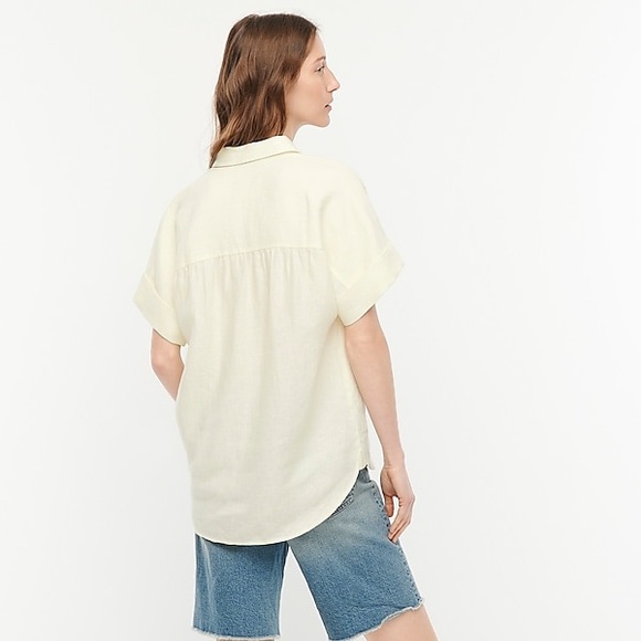 Jcrew NWT Medium Relaxed-fit short-sleeve Baird McNutt Irish linen shirt - Picture 3 of 10